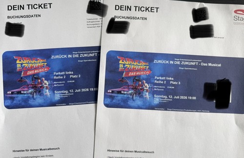Tickets musical zurück - tickets,
