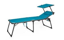 Berger Slimline Dreibein Sonnenliege hellblau, Campingzubehör Wohnmobil, B-Ware