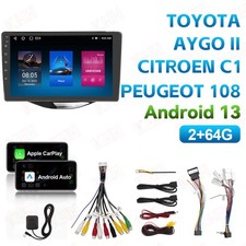 64G CarPlay Android Autoradio für Citroen C1 Peugeot 108 Toyota Aygo II GPS Navi