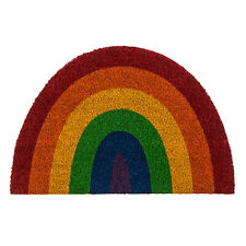 Fußmatte Schmutzfangmatte Pride Regenbogen Halbrund aus Kokosfasern 60 x 40 cm