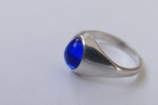 Ring mit blauem Cabochon 835 Silber Vintage 70er ring silver