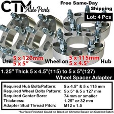 4x 1.25" Thick 5x4.5(5x115) to