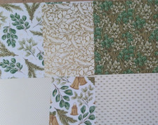 Stampin up 6 Blätter  Besonderes Designpapier  Grün Goldene Weihnachten 15x30,5