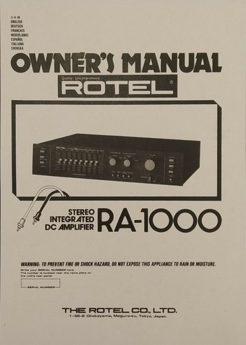 Rotel 1000 stereo - ra-1000,