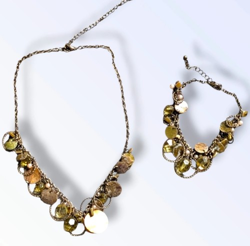 Olivgrün perlen schmuck set - olivgrün,