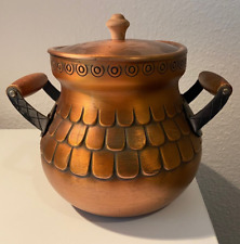 Feuerzangenbowle Kessel mit Deckel und Zange, Kupfer,Vintage aus den 60er Jahren