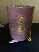 Windlicht, Teelicht 13 × 9 cm Deko für Tee Licht Blumen, Rosé, Depot, neu