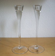 2 St. IKEA Blomster Kerzenständer Kerzenhalter  Glas klar  28 cm Deko