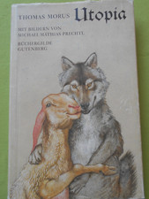 Antik-Thomas MORUS, Utopia, 1991, 196 S.,Bilder v.M.M.PRECHTL !, Oln, sgt.Ex.