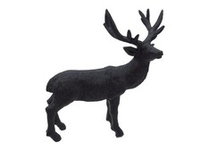 Hirsch Schwarz Deko Figur Polyresin Weihnachten 15cm Hoch