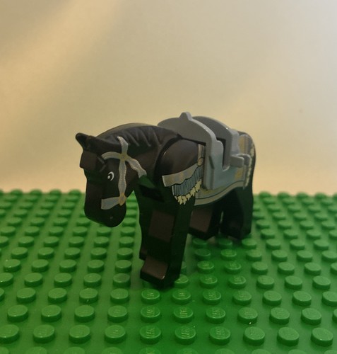 Lego pferd schwarz - schwarz, bedruckt