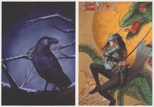 2 Postkarten Manga / Raven