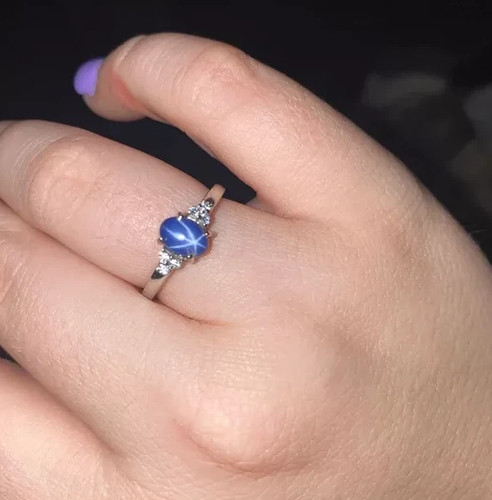 Blauer stern saphir ring - blauer,