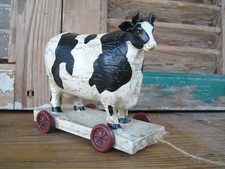 Kuh "Emma" auf Rädern Bauernhof Tier gefleckt Fleckvieh Landhaus Nostalgie
