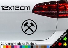 Schlägel und Eisen Aufkleber Bergmann Kumpel Glück auf NRW Bochum Pott 12x12cm