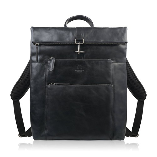 Leder vintage roll top - top, laptop