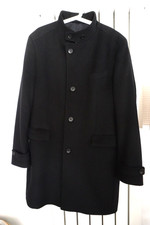 BOSS Wollmantel Kaschmir schwarz mit Stehkragen, Gr. 54