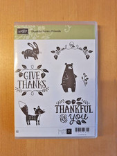 stampin up stempel THANKFUL FOREST FRIENDS Bär Hase Buchs Herbst Danke Ernte NEU