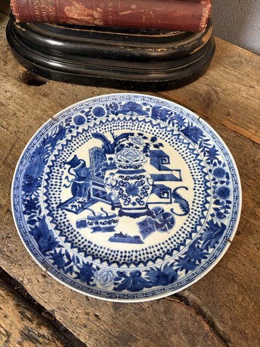 Antiker vintage blau weißer - antiker, blau-weißer