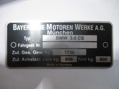 Typenschild bmw cs - bmw, schild