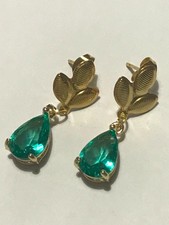 Ohrstecker / facettiertes Glas / vergoldet / 2,5 cm vom Stift