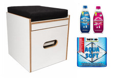 Toilettenhocker weiß Polster