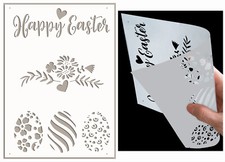 Ostern Schablone Eier Hase Vintage Template Cardmaking Journaling Basteln Kunst EA1