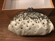 Menbur Satin Clutch Ivory Neu