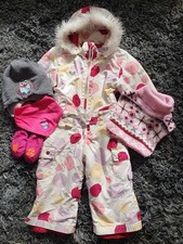 Kinder Mädchen Winter Overall Schnee Anzug Größe 86/92. Mütze, Schal, Handschuhe