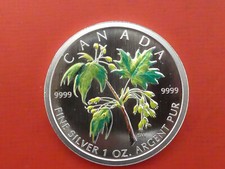 Kanada, 5 Dollars, Maple Leaf, Sommer, 2003, 1 OZ Silber, original, farbig