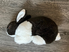 Plüschtier Hase, Kaninchen, braun-weiß, ca. 28 cm lang, gebraucht, guter Zustand