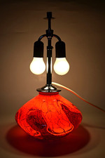 WMF Ikora Glas Lampe ° Tischlampe ° Art Deco Glas Chrom Lampe