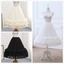 Lady Lolita Chiffon Petticoat Tutu Rock Falbala Crinoline Unterrock 1 Reifen