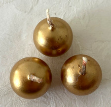 3 goldene Kugelkerzen 25 mm für Meraner Bozener Engel Kerzen Goldkerze Kugel