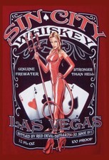 Blechschild 20x30 SIN CITY Whisky Las Vegas USA Girl Teufel Bar Kneipe Wand Deko