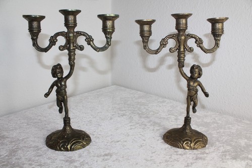 Set antike kerzenständer - set,