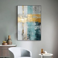 Abstrakt Blau Gold Modern