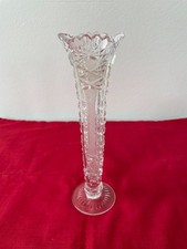 True Vintage, Trompeten Glas-Vase handgeschliffen 22 cm, Bohemia Crystal gezackt