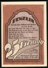Notgeld Penzlin, 25 Pfennig