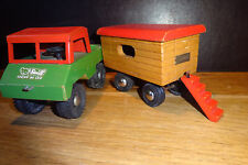 alter Steiff Holz-UNIMOG mit Anhänger 