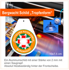 Bergwacht  Wappen, Schild mit Saugnapf