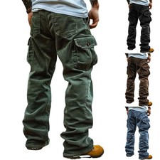 Herren Retro Cord Cargohose