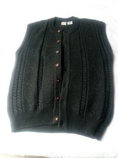 Trachten Strick-Weste Distler Gr.L reine Schurwolle dunkelgrau