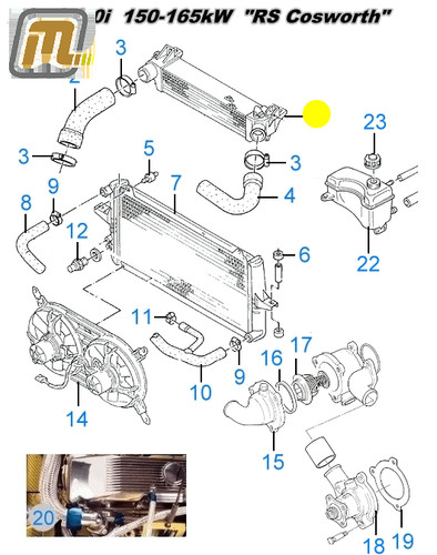 Ford sierra radiator - ford, 2,0i