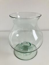 Großes vintage Windlicht oder Vase Glas mit Fuß geschwungene Form 90er Jahre