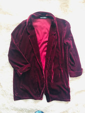Damen Samt Blazer Bordo Rot Gr L 40  Neu