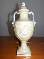 Keramik/ Steingut Amphore Urnenvase in Beige "Von Schierholz" Stempel 19,5 cm