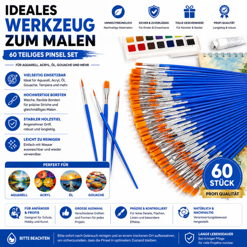 Stück runde kleine - 60, pinsel