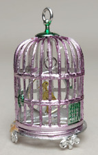 Alter CBS Christbaumschmuck Zinn Miniatur kleiner Vogelkäfig Puppenstube  4,5 cm