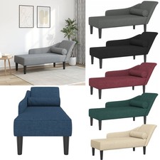 Chaiselongue Lounge Sofa Recamiere mit Kissen Rechter Armlehne Samt Polsterliege